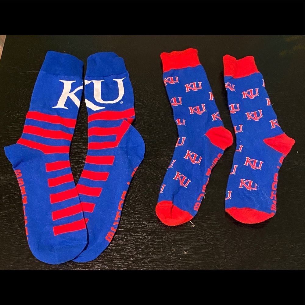 KU socks (university of Kansas)